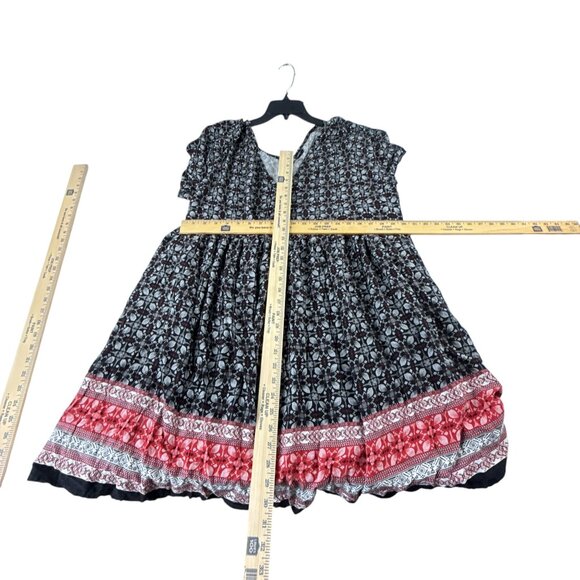 Torrid NWT Plus Size 3X Black Floral Fit & Flare Boho Knit Dress Whimsygoth - Picture 8 of 12